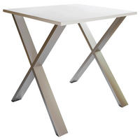 ESSTISCH in Metall, Holzwerkstoff  - Silberfarben/Weiß, Basics, Holzwerkstoff/Metall (80cm) - MID.YOU