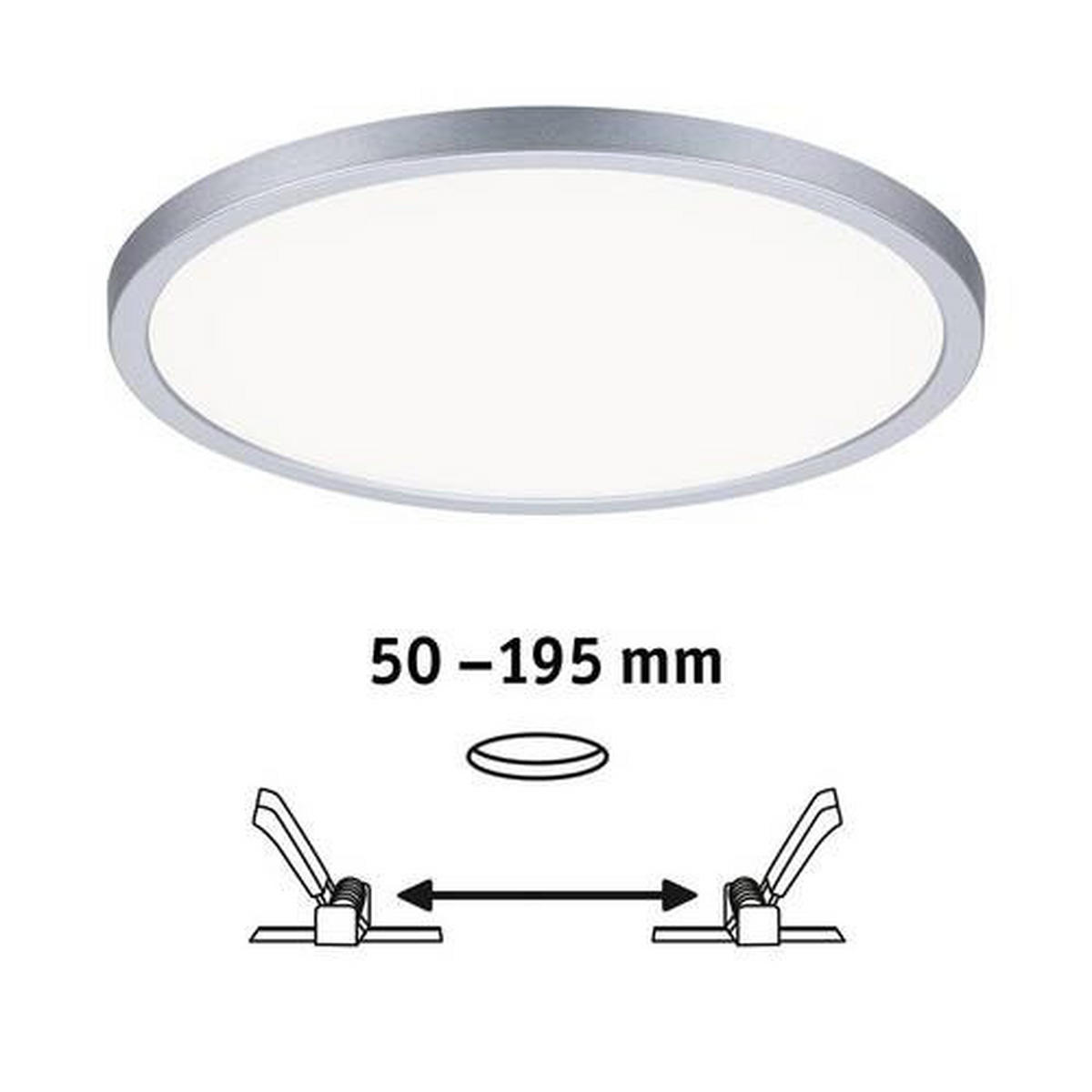 LED-PANEEL  - Chromfarben, Design, Kunststoff (23,0cm) - Paulmann