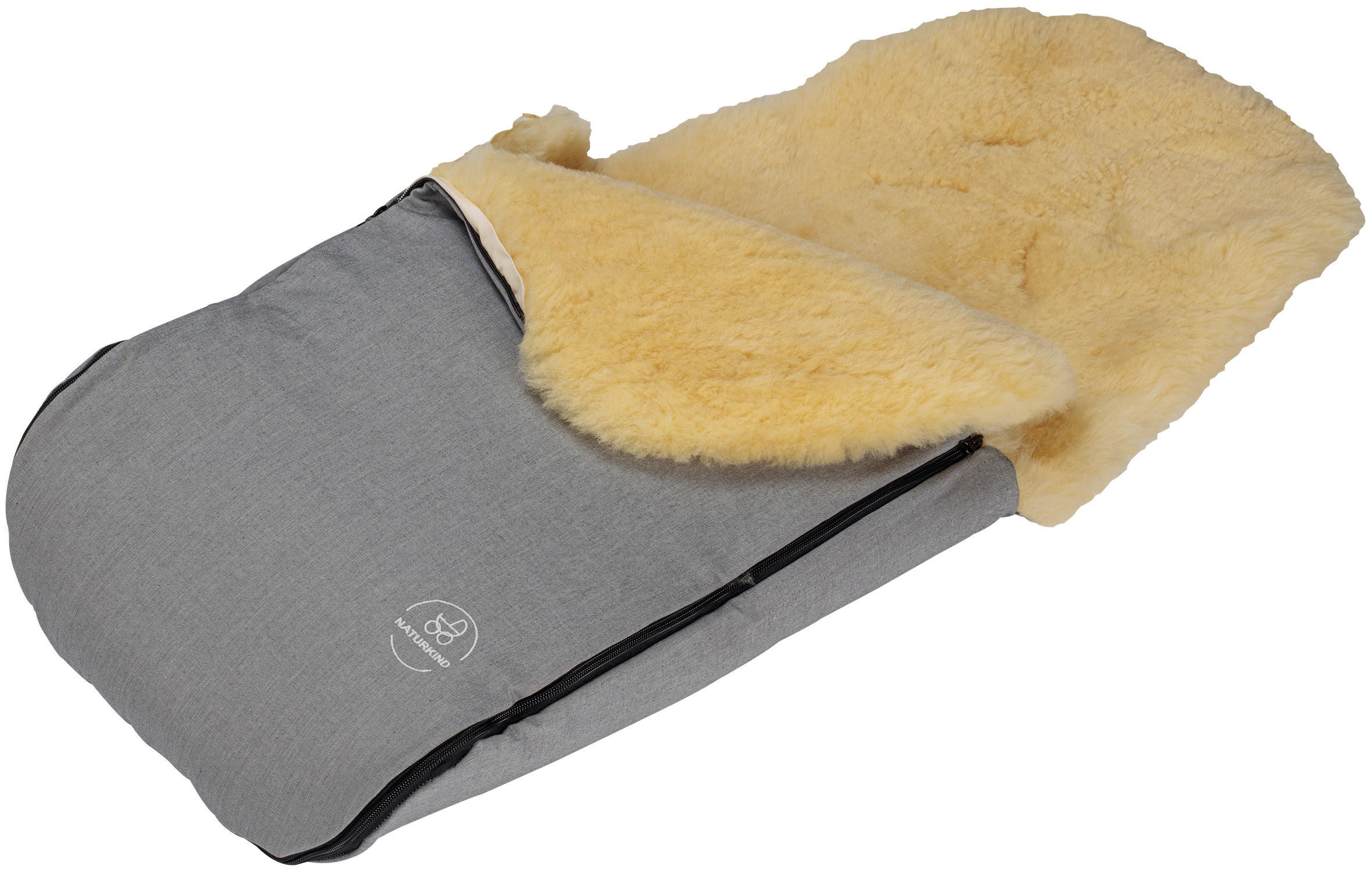 FELLSACK  - Grau, Basics, Textil/Fell (46/105cm) - Naturkind