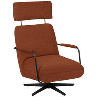 SESSEL in Flachgewebe, Bouclé Rostfarben  - Rostfarben/Schwarz, Design, Textil/Metall (71/103/91cm) - Koinor