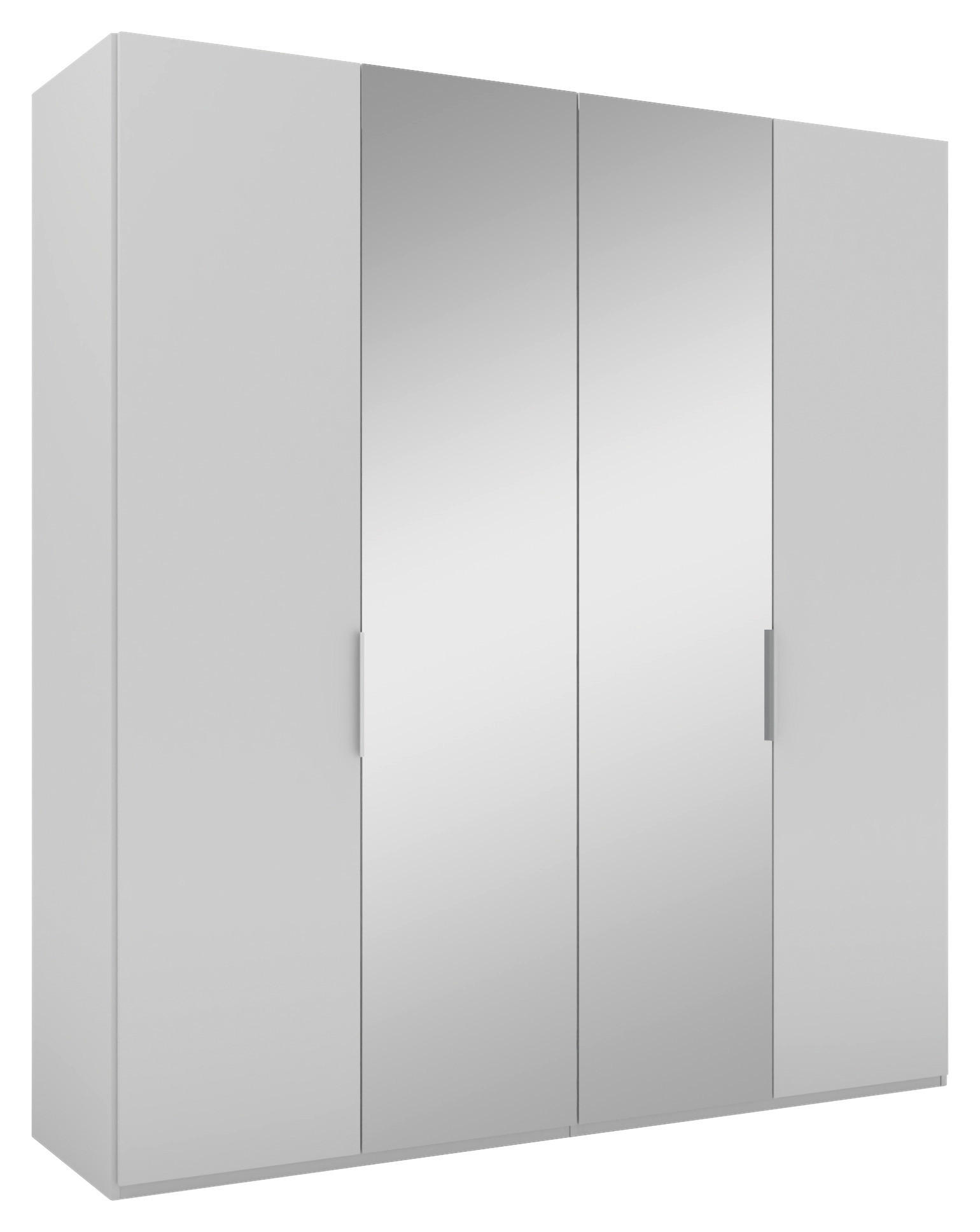 DREHTÜRENSCHRANK 200/223/62 cm 4-türig Grau  - Alufarben/Grau, KONVENTIONELL, Glas/Holzwerkstoff (200/223/62cm) - Novel