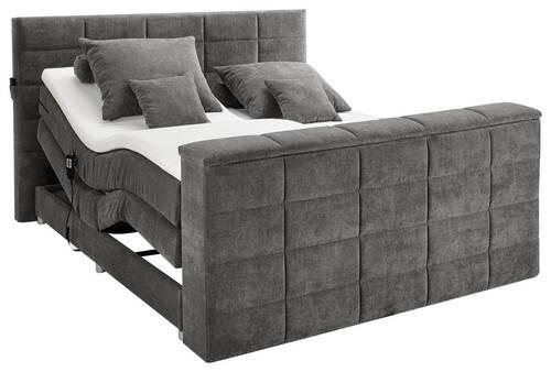 KONTINENTALSÄNG 180/200 cm  i mörkgrå  - mörkgrå, Klassisk, textil (180/200cm) - Carryhome