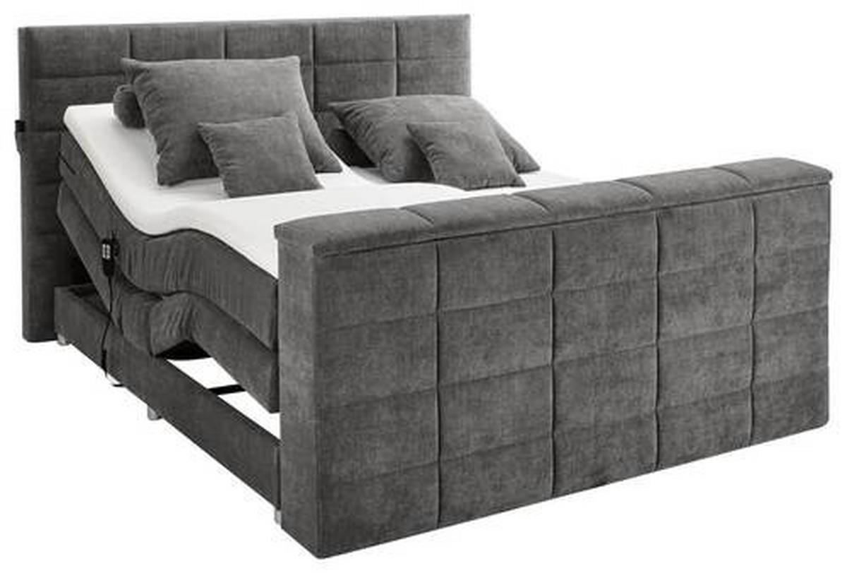 BOXSPRING-ÁGY 180/200 cm  sötétszürke  - sötétszürke, Konventionell, textil (180/200cm) - Carryhome
