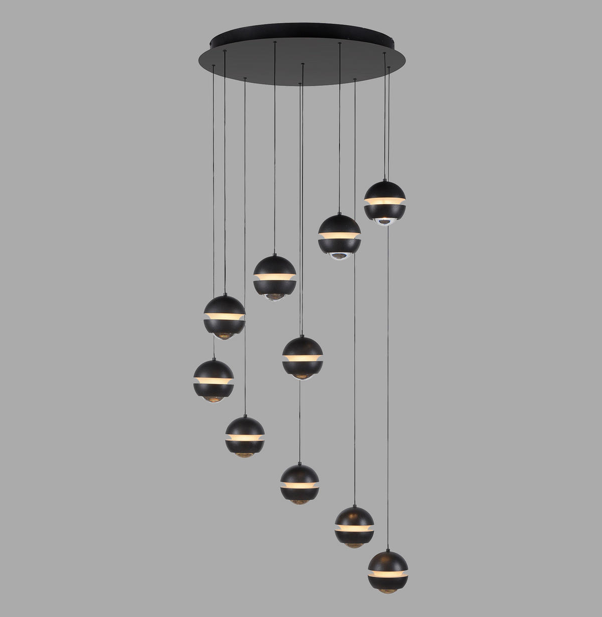 LED-PENDELLEUCHTE 55/55/220 cm  - Schwarz, Design, Kunststoff/Metall (55/55/220cm) - Schöner Wohnen