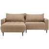 ECKSOFA in Flachgewebe Hellbraun  - Hellbraun/Schwarz, Design, Holz/Textil (160/215cm) - Stylife