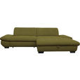 ECKSOFA in Mikrofaser Grün 290/198 cm - Schwarz/Grün, Design, Textil/Metall (290/198cm) - Xora