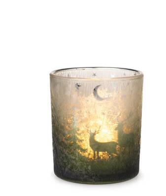 TEELICHTGLAS - Silberfarben/Grün, LIFESTYLE, Glas (7,3/8cm) - X-Mas