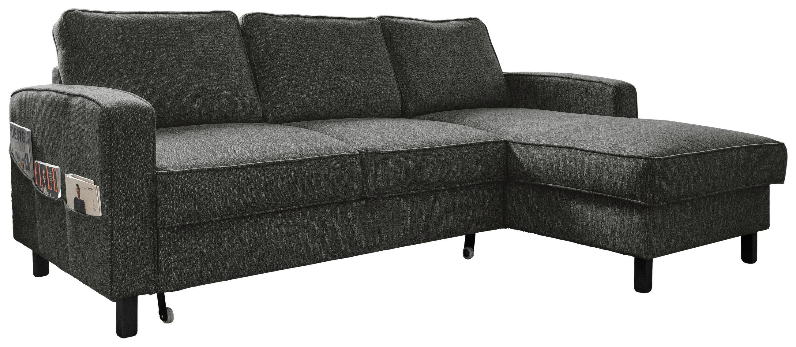 MID.YOU ROHOVÁ SEDAČKA, textil, tmavě šedá