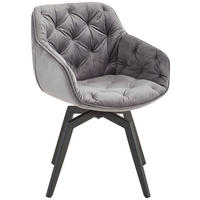 SCAUN CU BRAȚE in negru, gri închis  - gri închis/negru, Modern, lemn/metal (58/83/63cm) - Livetastic