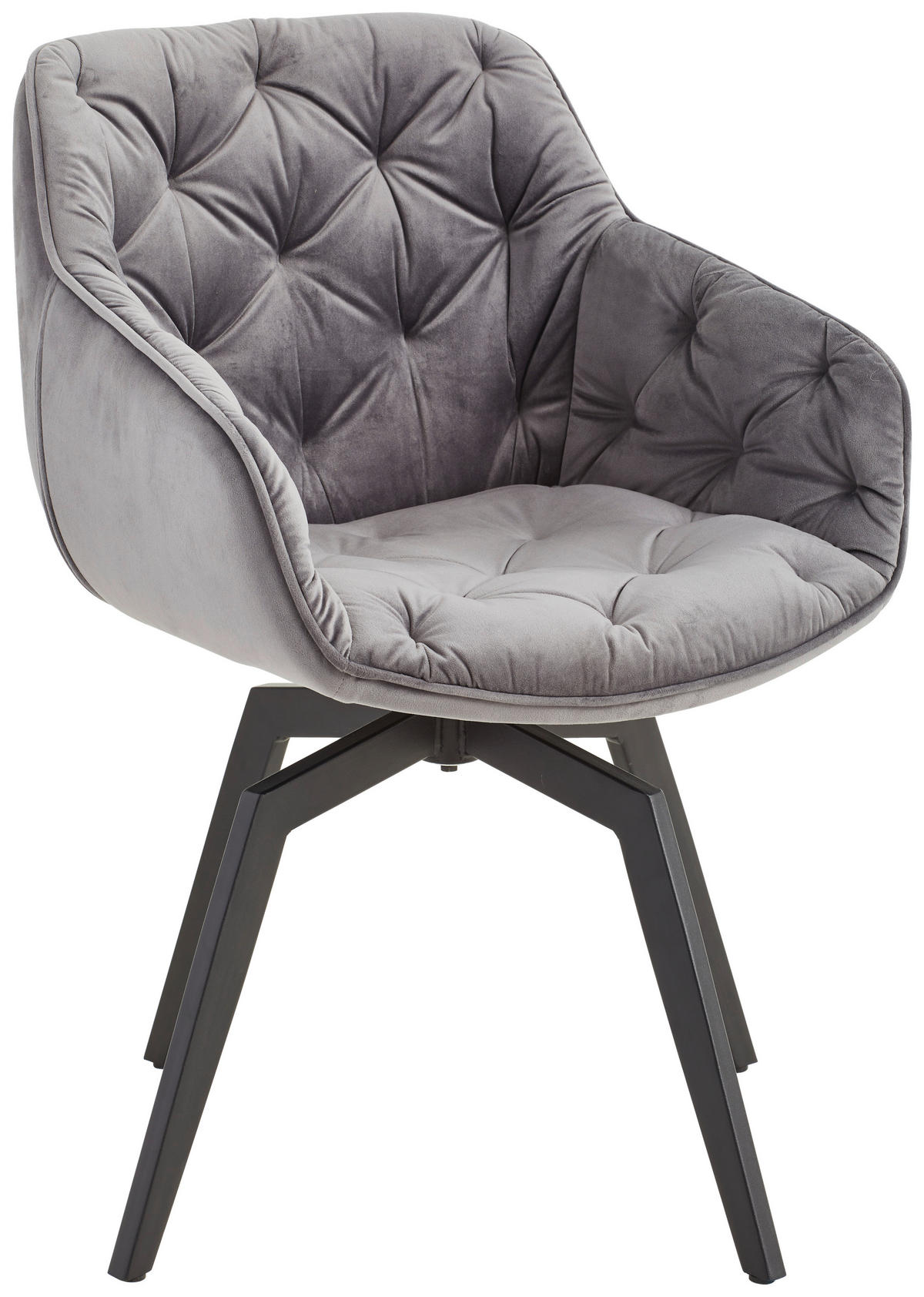 SCAUN CU BRAȚE in negru, gri închis  - gri închis/negru, Modern, lemn/metal (58/83/63cm) - Livetastic