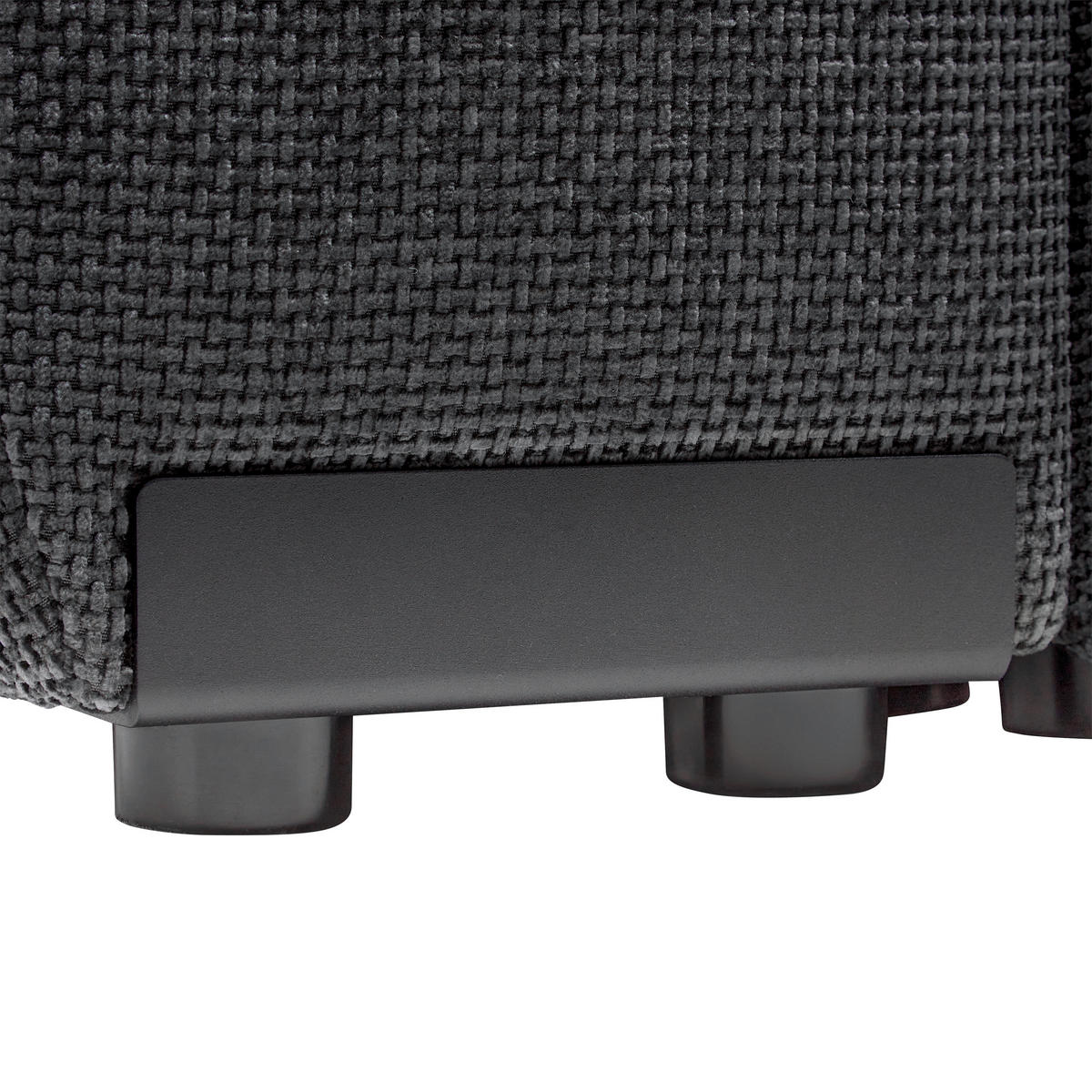 ECKSOFA Flachgewebe Graphitfarben  - Schwarz Hochglanz/Graphitfarben, Modern, Textil/Metall (273/93/166cm) - MID.YOU