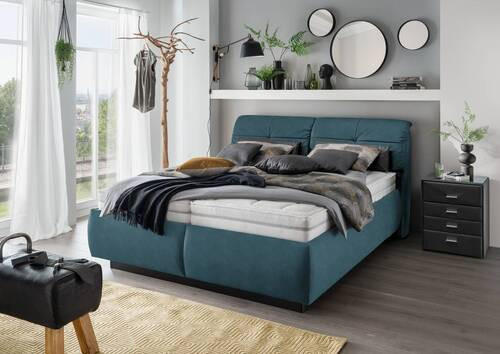 POLSTERBETT 180/200 cm  in Blau  - Blau/Weiss, Konventionell, Holz/Holzwerkstoff (180/200cm) - Beldomo - Sleep