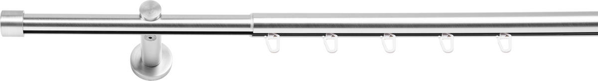 VORHANGSCHIENE - Grau Hochglanz, Basics, Metall (210/11,5/4,7cm) - Homeware