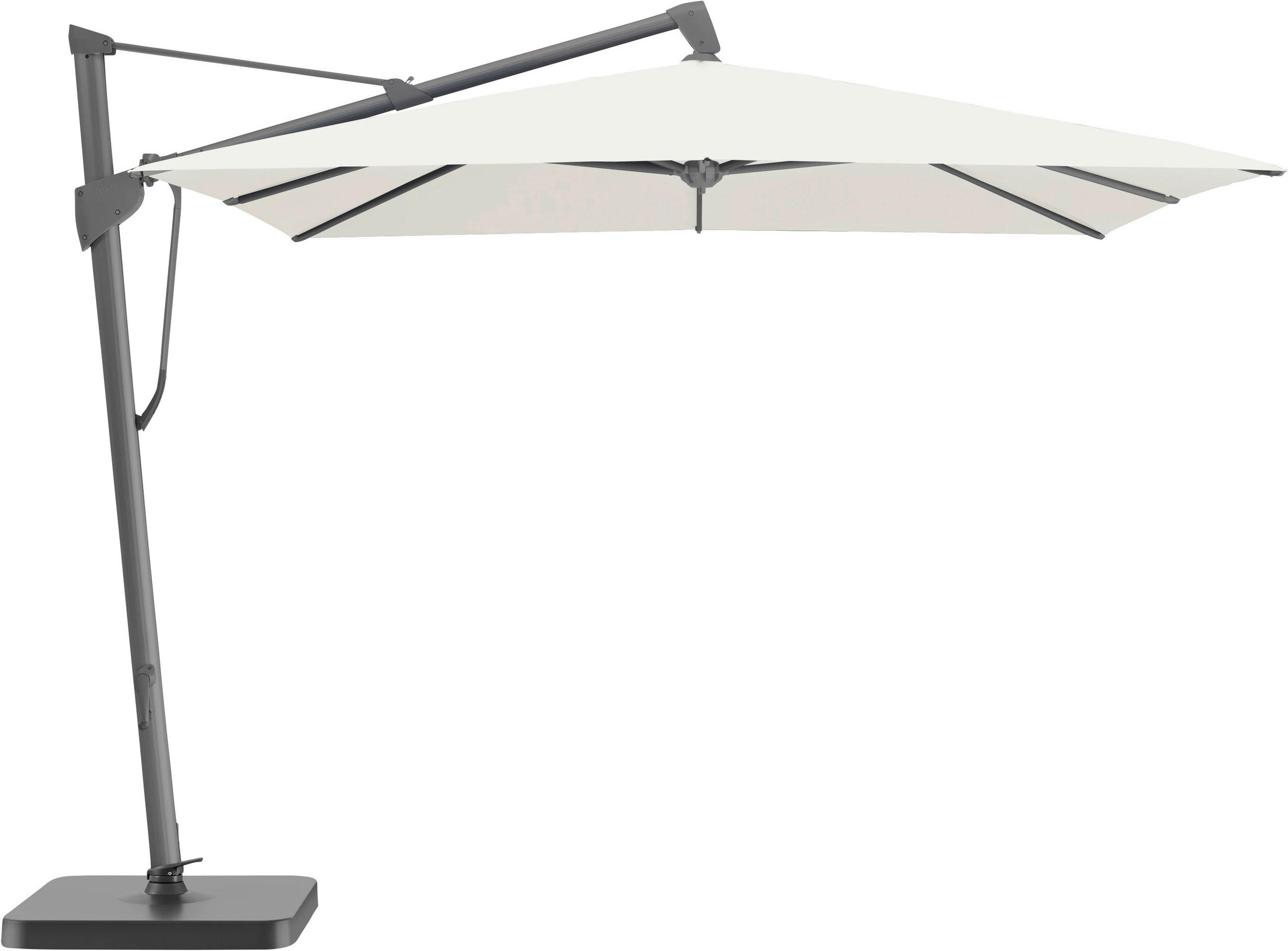 AMPELSCHIRM 400x300 cm Weiß  - Anthrazit/Weiß, Basics, Textil/Metall (400/300cm) - Glatz