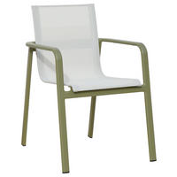 STAPELSESSEL Aluminium Grün, Beige  - Beige/Grün, Design, Textil/Metall (57/84/68cm) - Ambia Garden