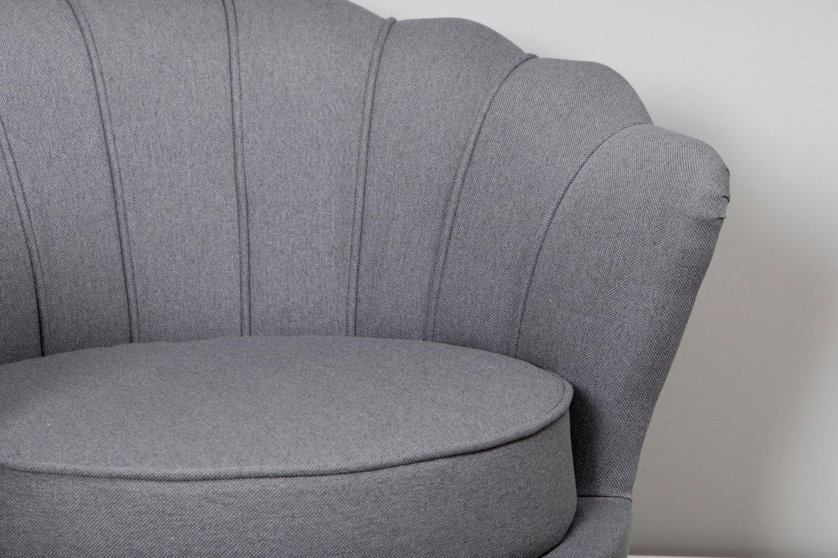 SESSEL in Grau, Schwarz  - Schwarz/Grau, Design, Textil/Metall (83/76/77cm) - Livetastic