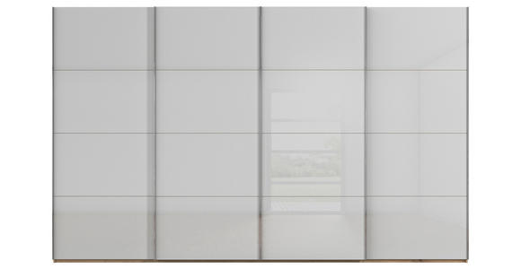 SCHWEBETÜRENSCHRANK  in Eiche Artisan, Seidengrau  - Chromfarben/Seidengrau, Design, Glas/Holzwerkstoff (361/223/68cm) - Novel