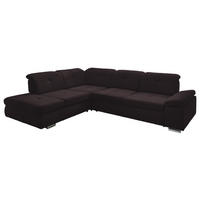 ECKSOFA  in Mikrofaser Mokka  260/312 cm  - Chromfarben/Mokka, Design, Textil/Metall (260/312cm) - Beldomo Style