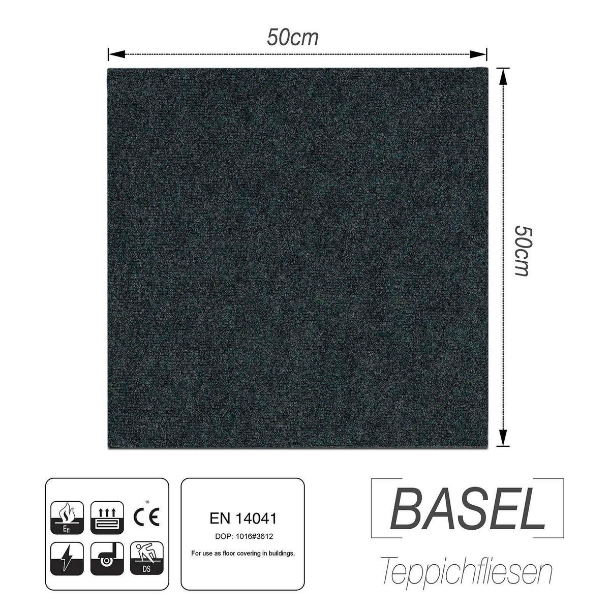 TEPPICHFLIESE - Grün, Basics, Kunststoff/Textil (50/50cm) - Esposa