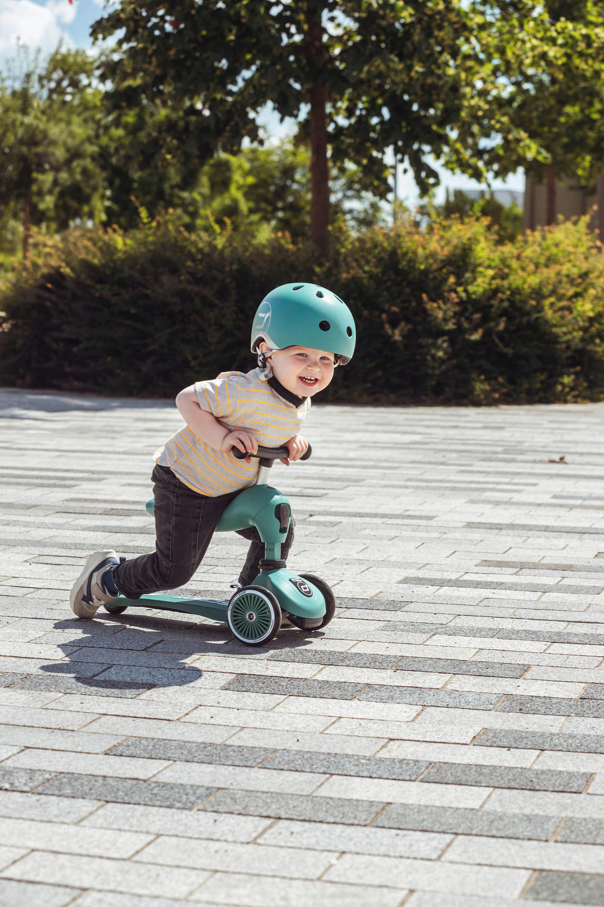 LAUFRAD/KINDERSCOOTER 2in1 Highwaykick 1  - Dunkelgrün, Trend, Kunststoff/Metall (24/37/55cm) - Scoot and Ride