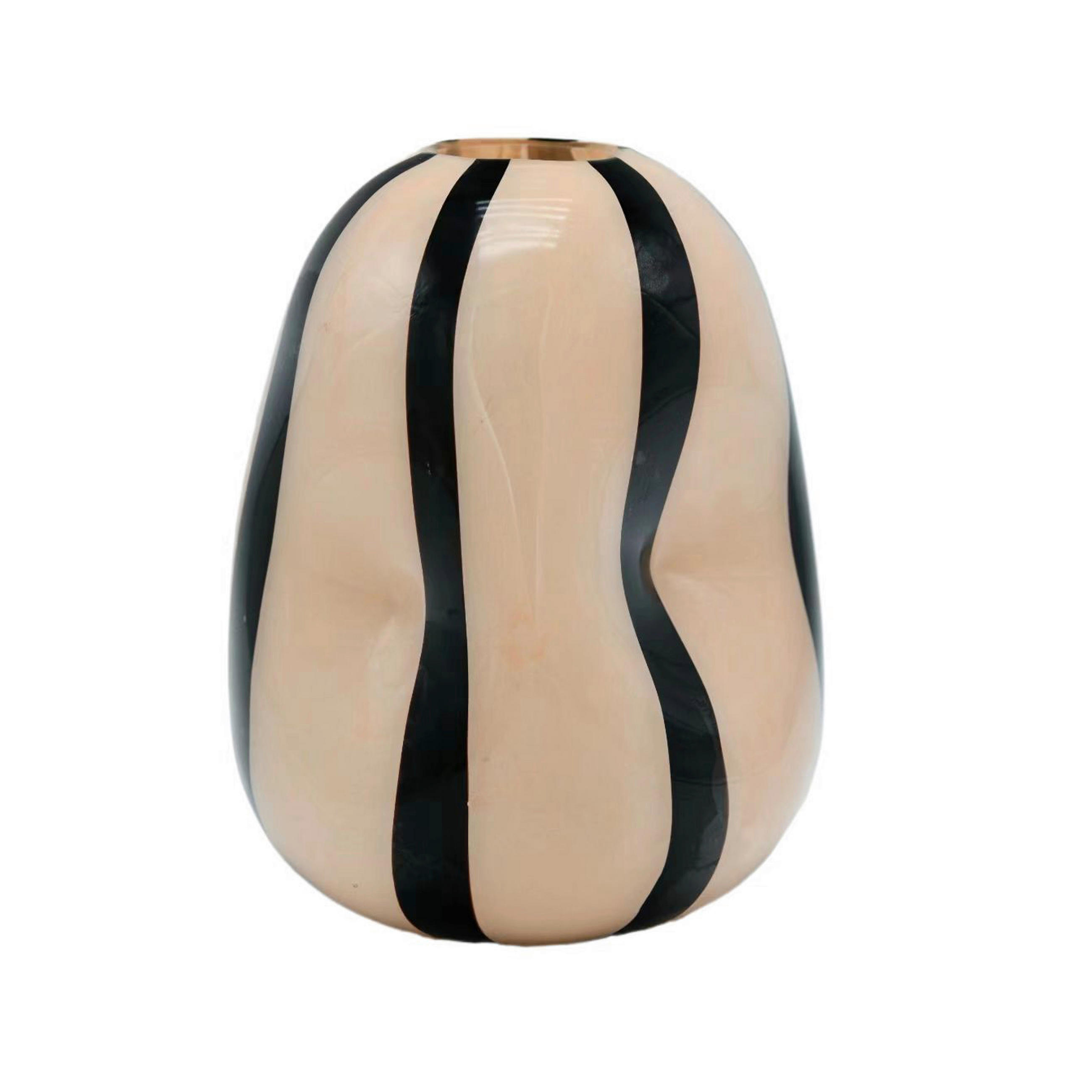 VAS 29 cm  - svart/cremefärgad, Design, glas (23/29cm) - Ambia Home