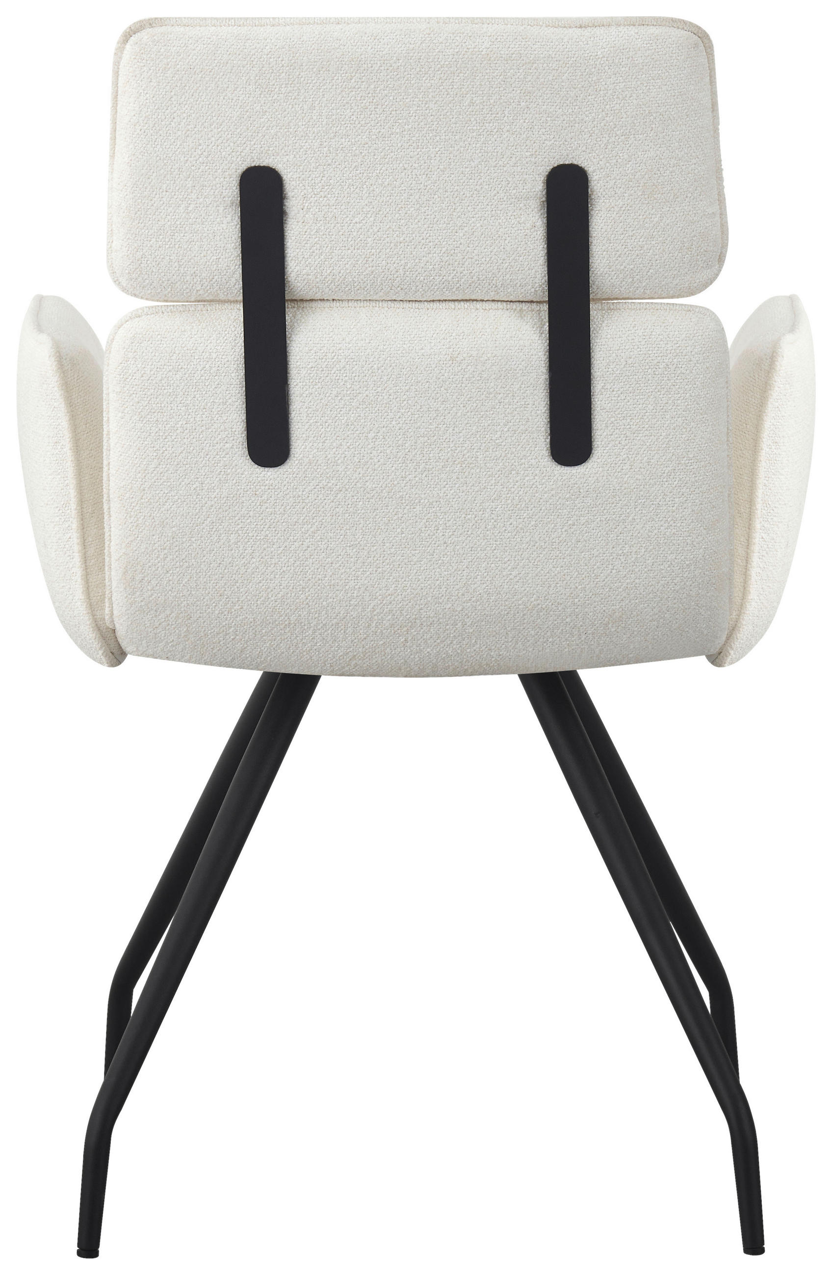 ARMLEHNSTUHL  in Eisen Webstoff  - Creme/Schwarz, Design, Textil/Metall (58/90/62cm) - Stylife