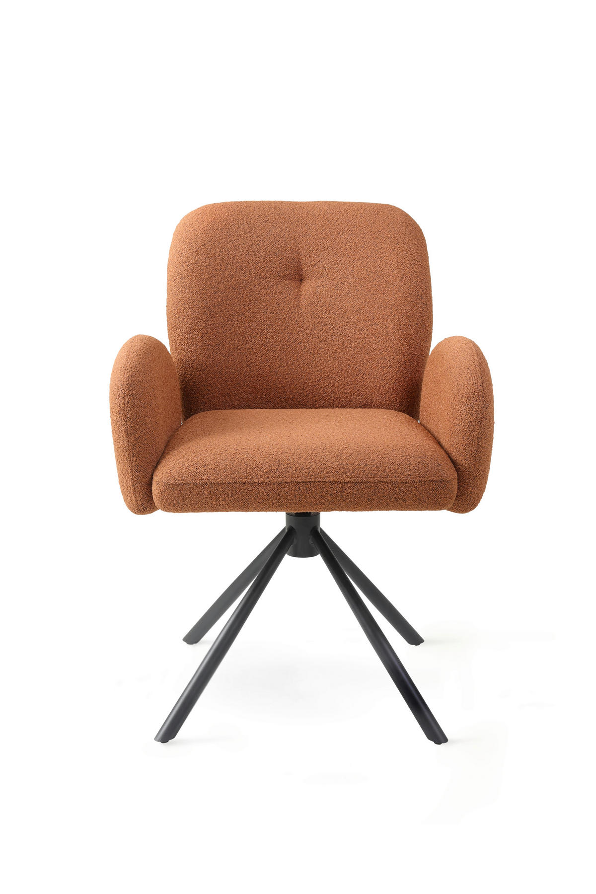 ARMLEHNSTUHL  in Stahl Webstoff, Bouclé  - Rostfarben/Schwarz, Basics, Textil/Metall (63/87/63,5cm) - Tom Tailor