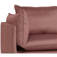 ECKSOFA in Samt Altrosa  - Schwarz/Altrosa, Design, Textil/Metall (241/200cm) - Carryhome