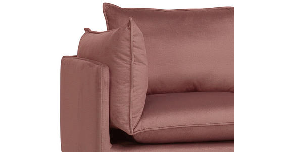 ECKSOFA in Samt Altrosa  - Schwarz/Altrosa, Design, Textil/Metall (241/200cm) - Carryhome