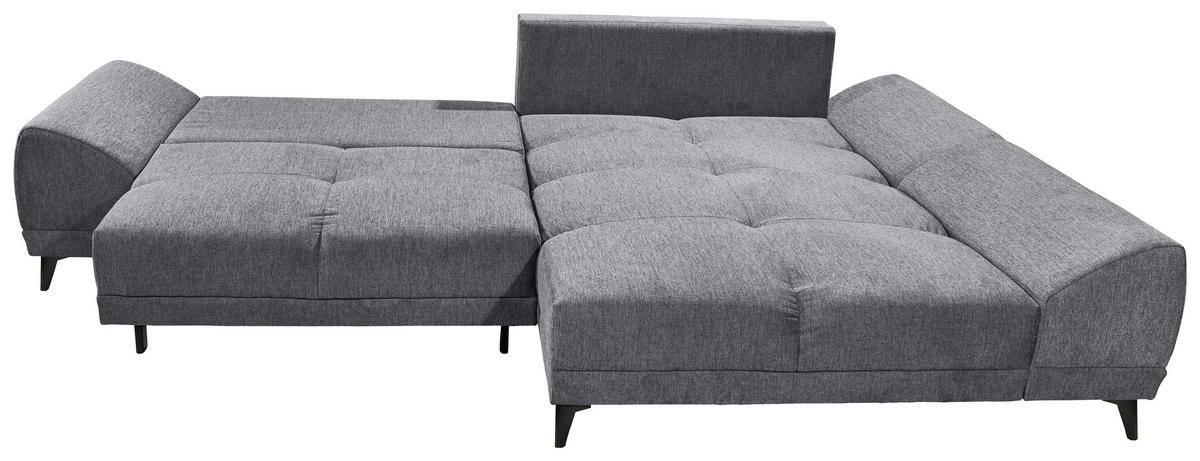 HÖRNSOFFA i vävt tyg grå  - svart/grå, Klassisk, textil/plast (310/185cm) - MID.YOU