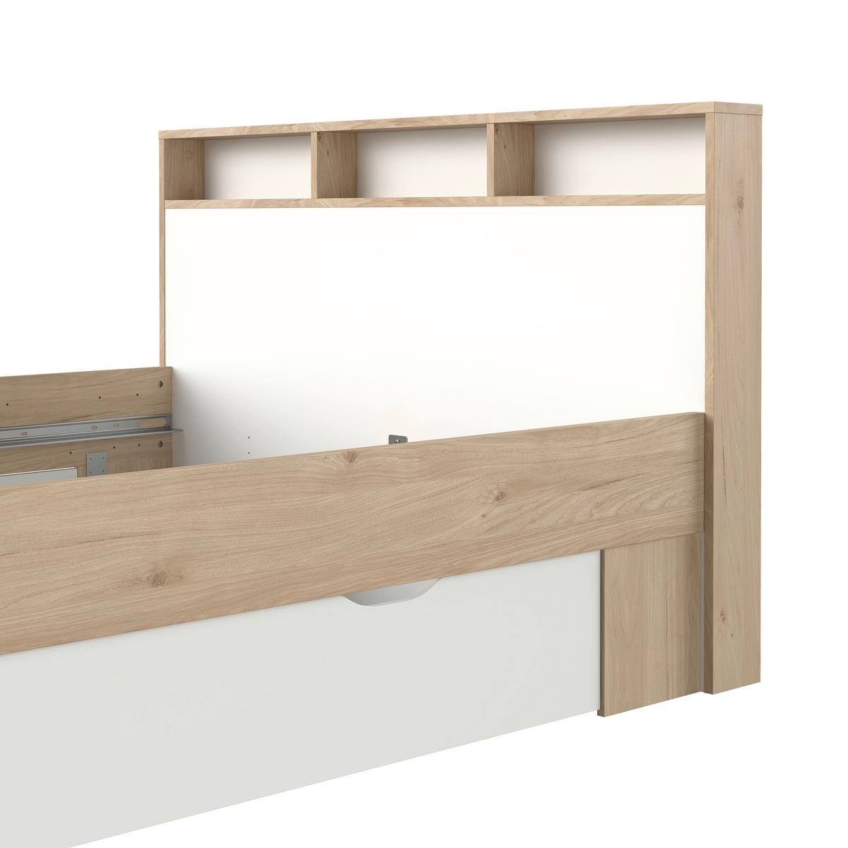POSTEĽ S ÚLOŽNÝM PRIESTOROM, 140/200 cm biela, farba duba - biela/farba duba, Modern, kompozitné drevo (140/200cm) - MID.YOU