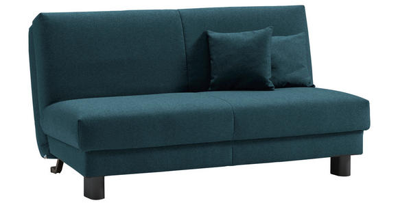 SCHLAFSOFA mit Relaxfunktion Flachgewebe Petrol Zierkissen, Bettkasten, Schlaffunktion, Relaxfunktion  - Petrol/Schwarz, Design, Textil/Metall (160/85/100cm) - Carryhome