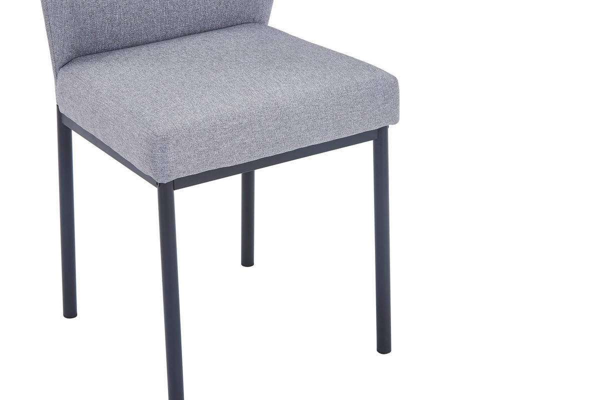 STUHL  in Eisen Leinenoptik Metall, Textil  - Schwarz/Grau, MODERN, Textil/Metall (46/98/58,5cm) - Carryhome