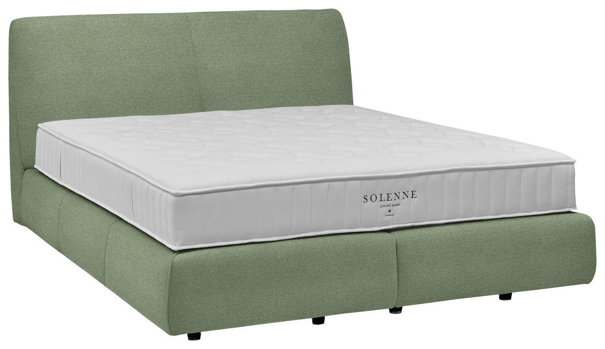 BOXSPRINGBETT 180/200 cm  in Mintgrün  - Schwarz/Mintgrün, Design, Kunststoff/Textil (180/200cm) - Johann Jakob
