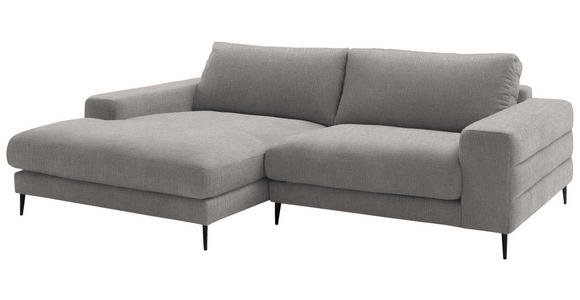 ECKSOFA  in Flachgewebe Sandfarben  177/253 cm  - Sandfarben/Schwarz, Design, Textil/Metall (177/253cm) - Dieter Knoll