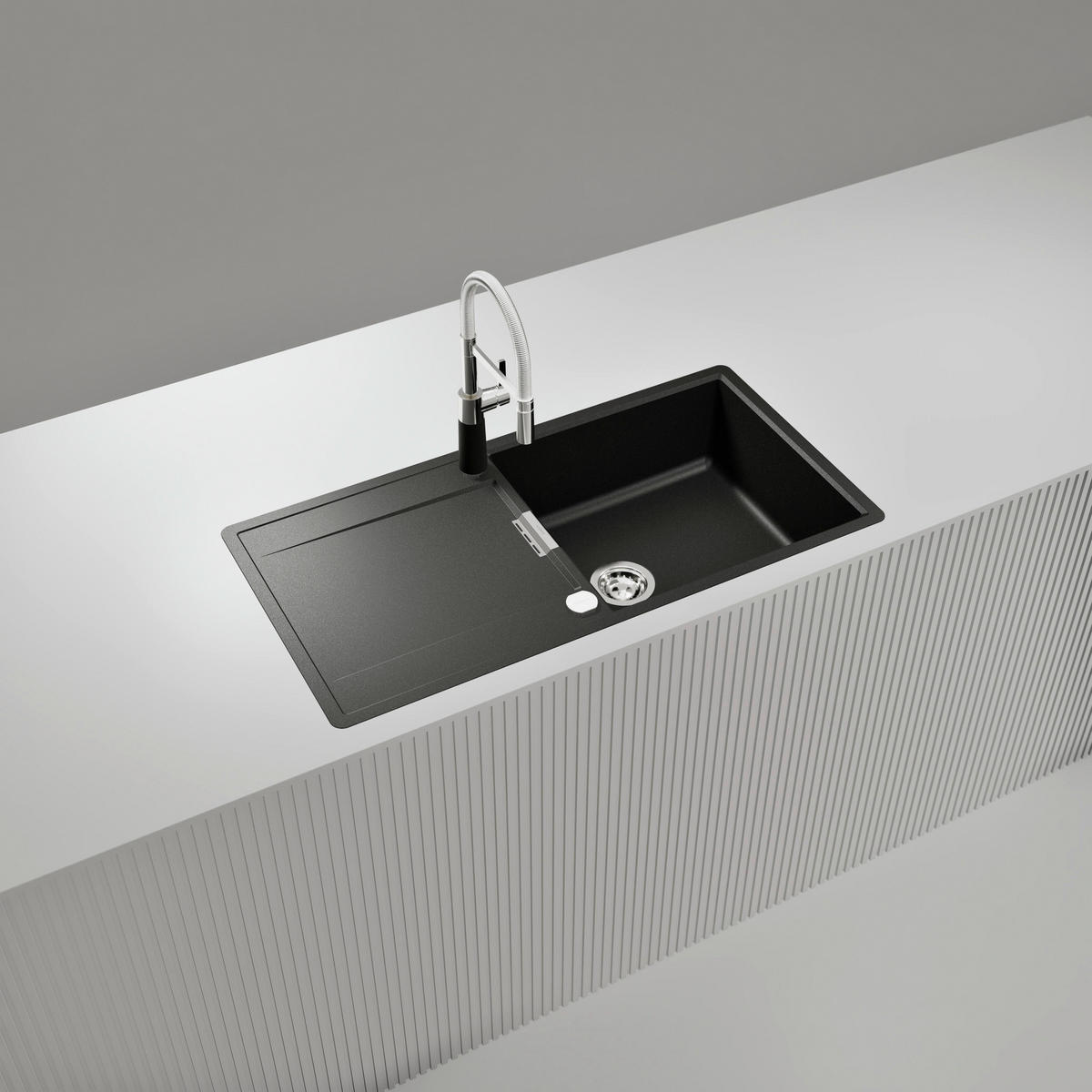 SPÜLE MOND100LFBSTO  - Grau, Basics, Stein (100/30,4/51cm) - Schock