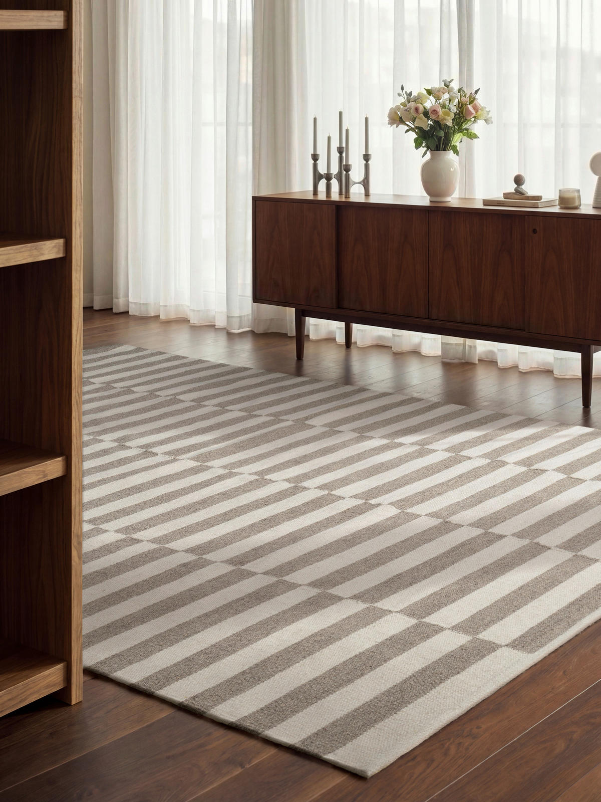 HANDWEBTEPPICH 200/300 cm Vika Weiß, Greige rechteckig  - Greige/Weiß, Basics, Textil (200/300cm) - Hanse Home