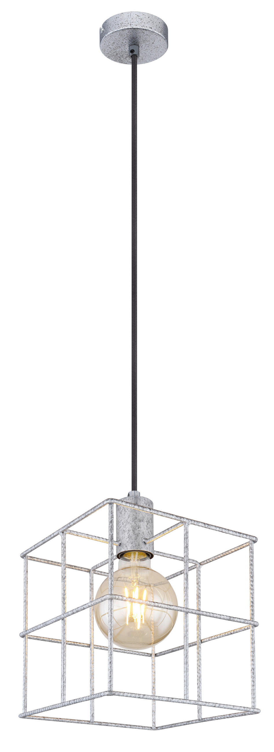 VISEČA SVETILKA  Merril   20/20/150 cm         E27 - barve cinka, Design, kovina (20/20/150cm) - Globo