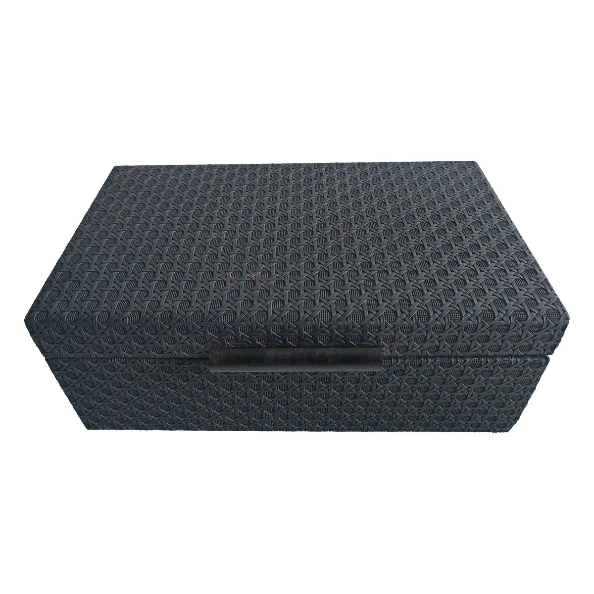 KUTIJA DEKORATIVNA  34/20/12,5 cm    - crna, Design, drvni materijal/koža (34/20/12,5cm) - Ambia Home