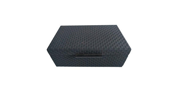 DEKOBOX 34/20/12,5 cm - Schwarz, Design, Leder/Holzwerkstoff (34/20/12,5cm) - Ambia Home