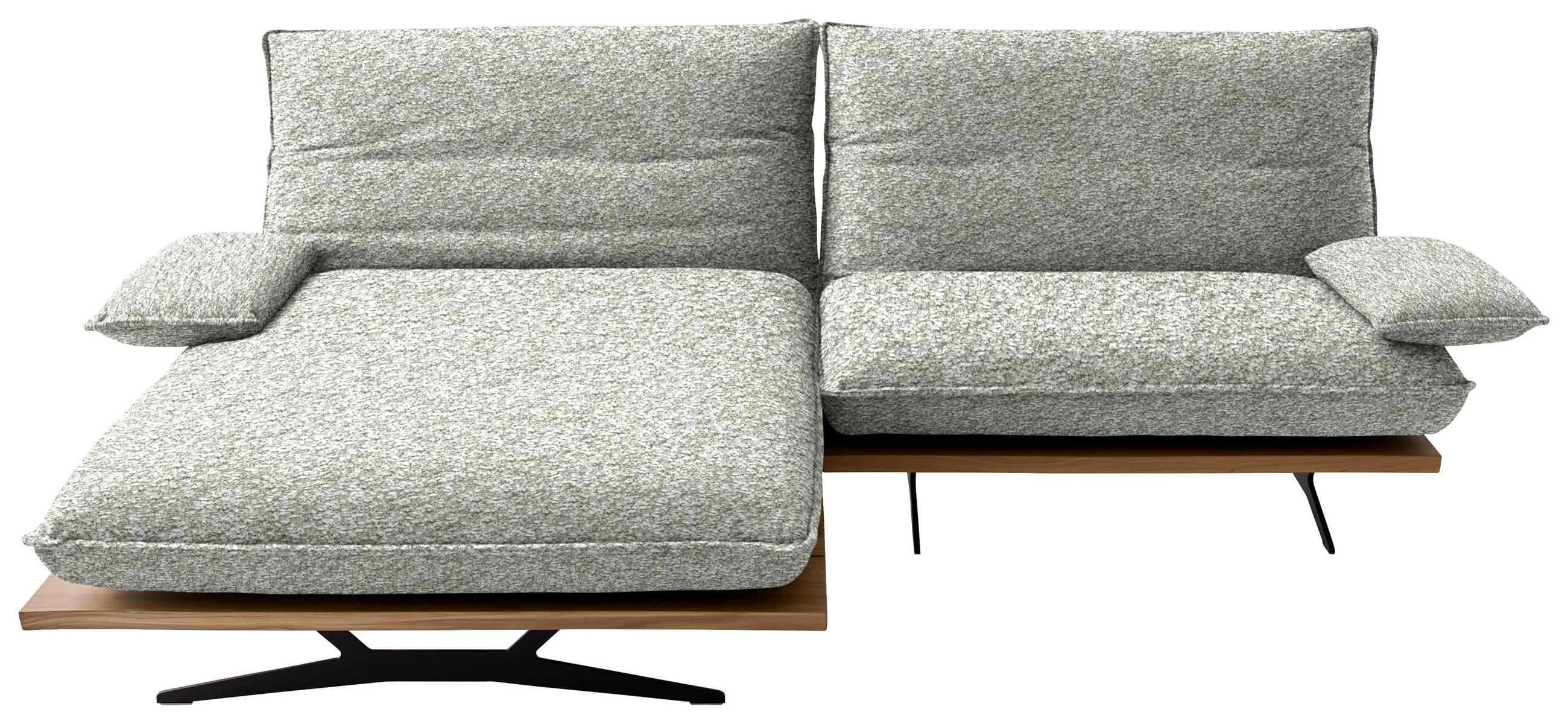 ECKSOFA Chenille, Flachgewebe Wildeiche, Ecru  - Wildeiche/Ecru, Design, Holz/Textil (161/284cm) - Koinor