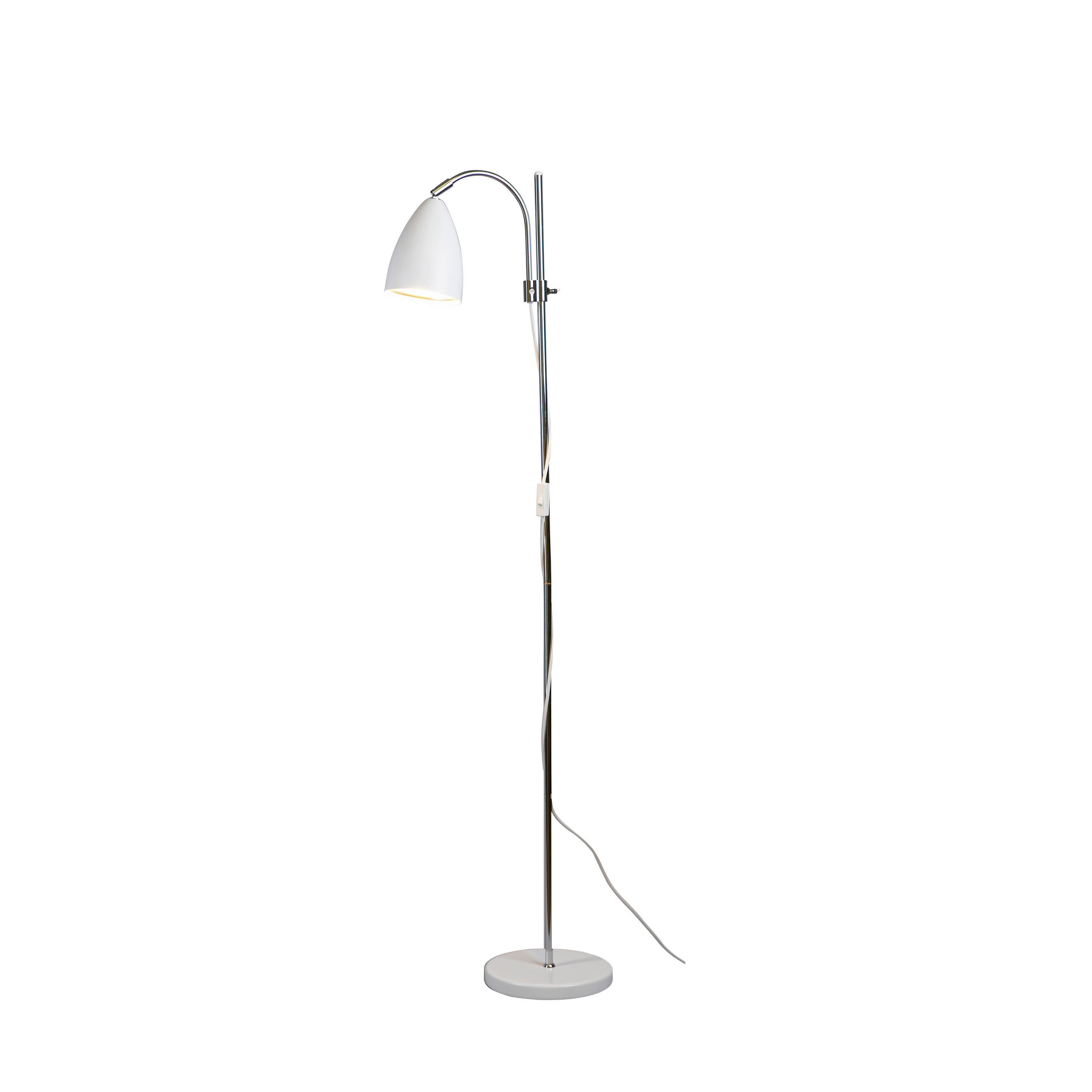 GOLVLAMPA Sway 21,2/130 cm    - vit/kromfärg, Klassisk, metall (21,2/130cm) - Belid