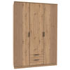 KLEIDERSCHRANK 3-türig Eiche Artisan  - Schwarz/Eiche Artisan, KONVENTIONELL, Holzwerkstoff/Metall (135/199/58cm) - Boxxx
