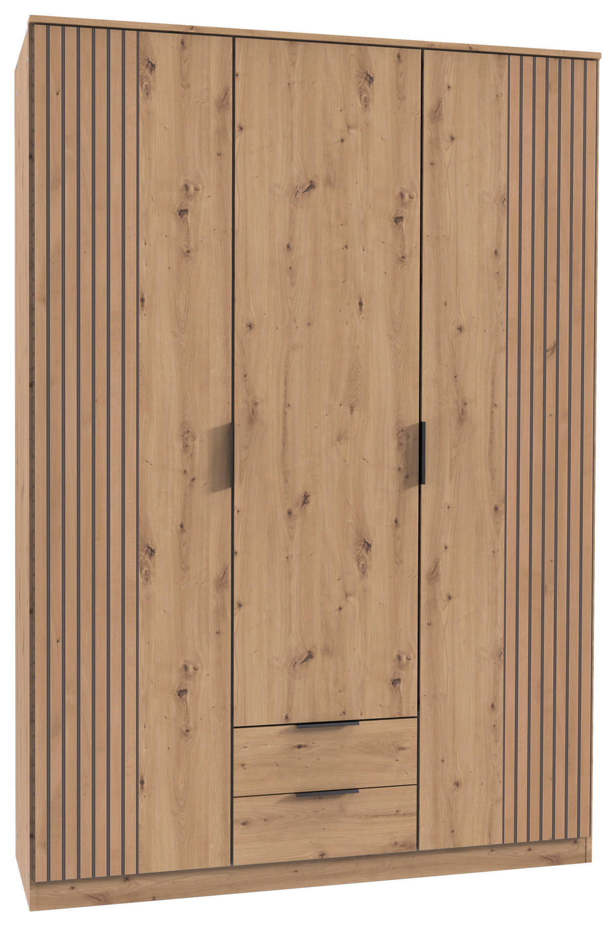 KLEIDERSCHRANK in Eiche Artisan  - Schwarz/Eiche Artisan, Konventionell, Holzwerkstoff/Metall (135/199/58cm) - Boxxx