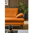 ECKSOFA in Echtleder Orange  195/308 cm  - Schwarz/Orange, Design, Leder/Metall (195/308cm) - Dieter Knoll