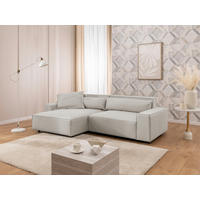 ECKSOFA Webstoff Beige  - Beige/Schwarz, Design, Kunststoff/Textil (251/142cm) - P & B