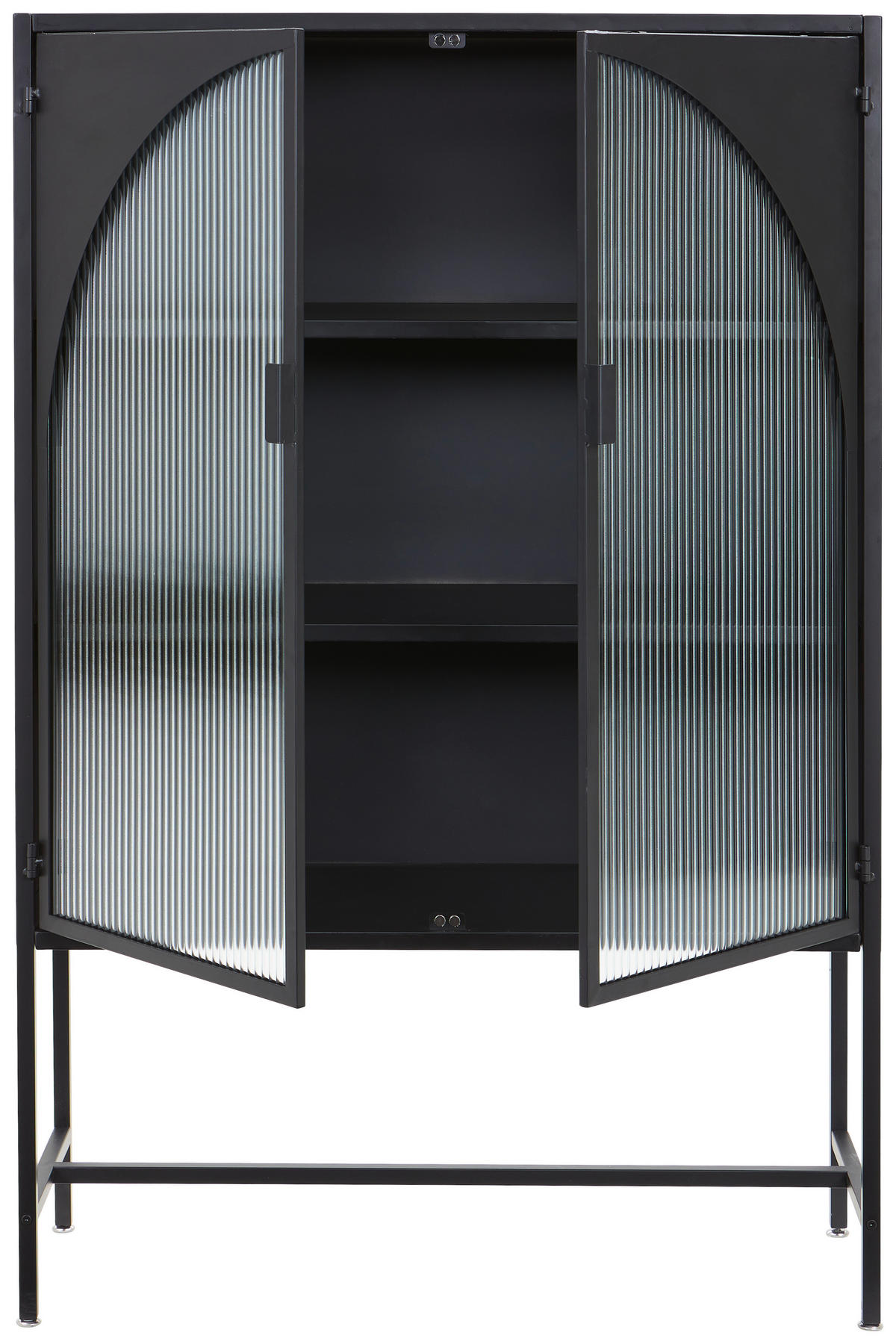 VITRINE  in Schwarz  - Schwarz, Design, Glas/Metall (95/145/35cm) - MID.YOU
