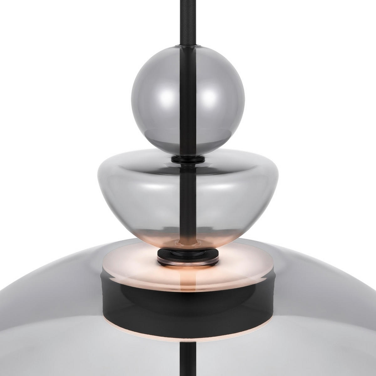 PENDELLEUCHTE 40/68 cm    - gris/noir, Modern, métal/verre (40/68cm) - MAYTONI