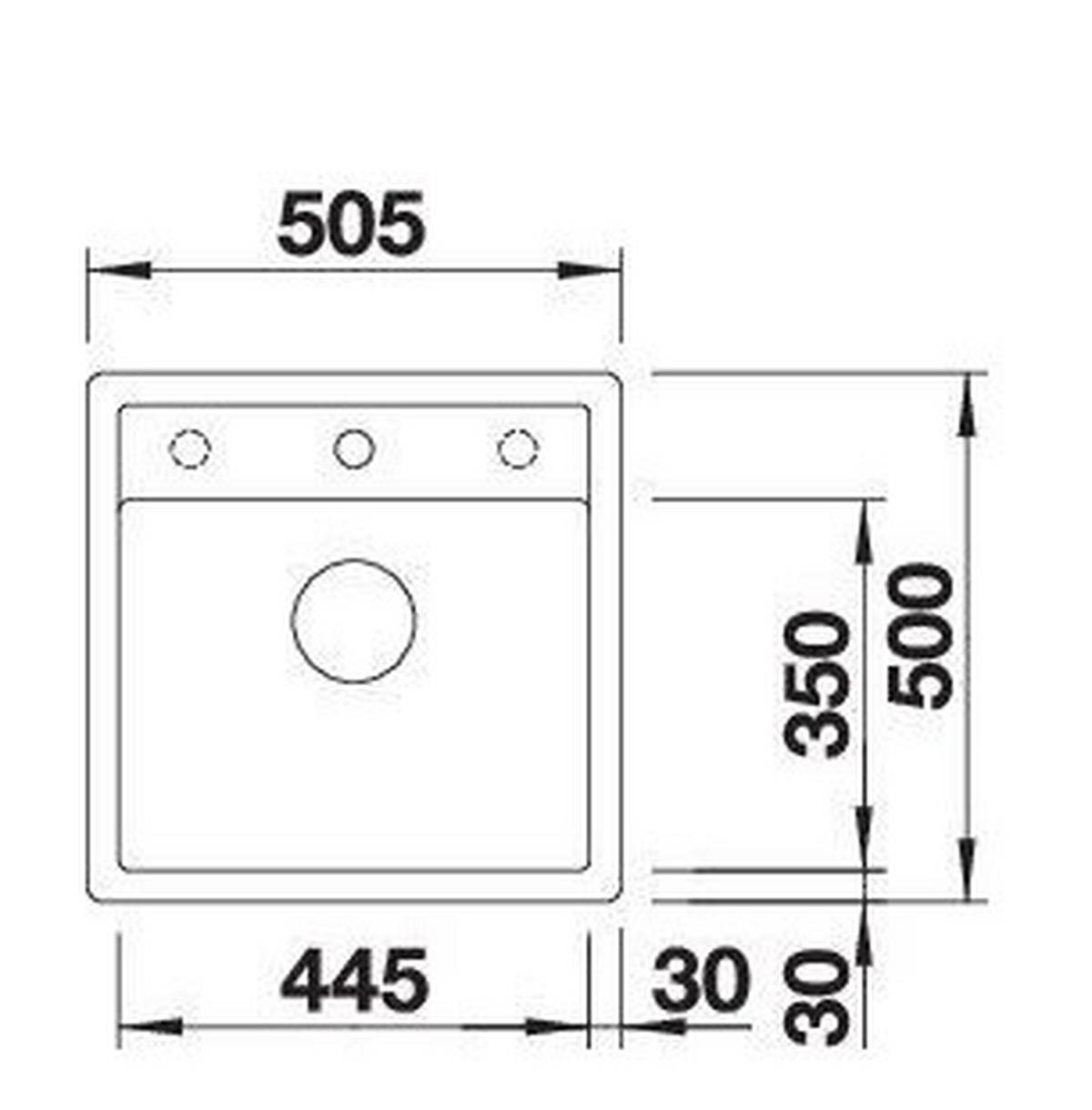 SPÜLE Dalago  - Weiß, Basics, Stein (50,5/20,2/50cm) - Blanco