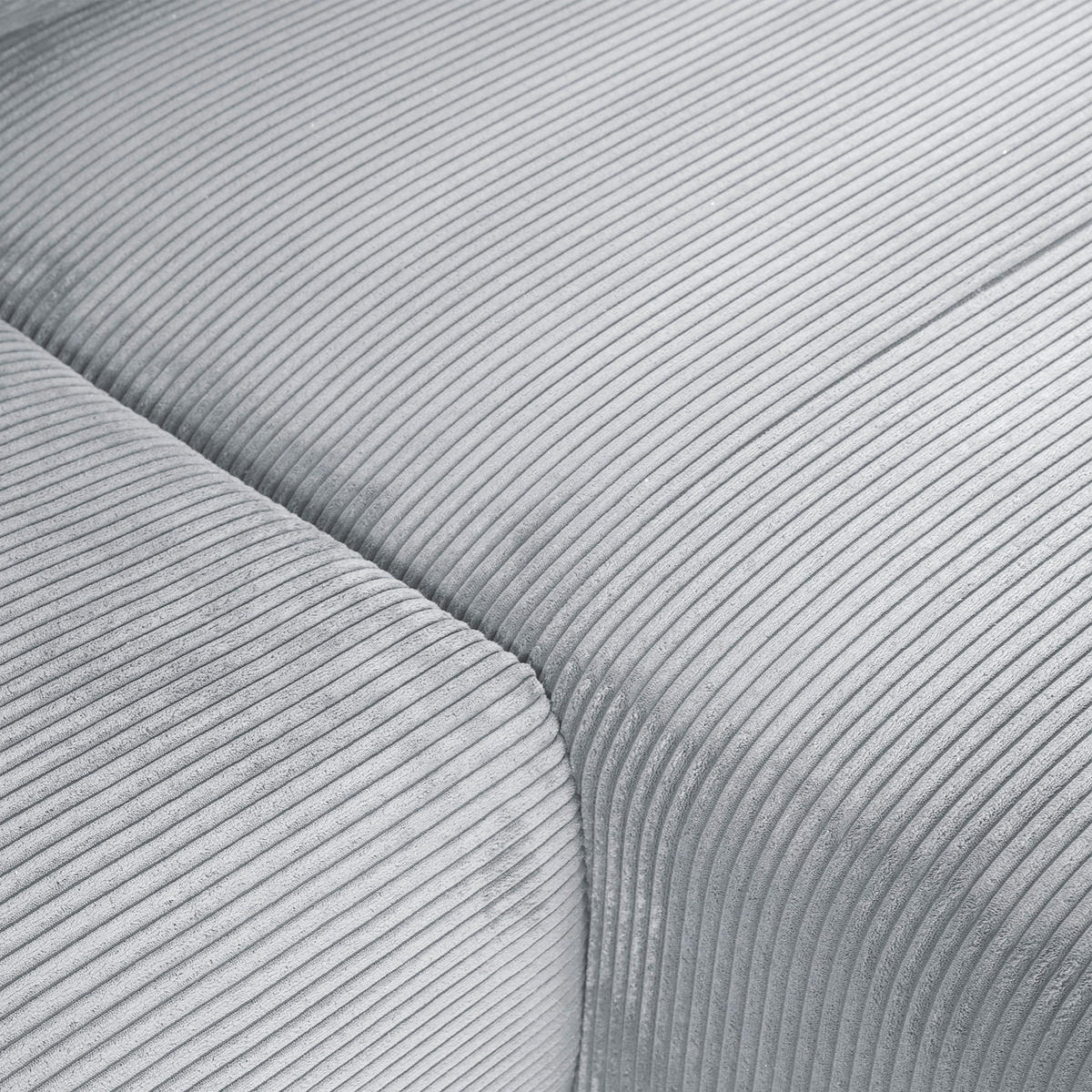 ECKSOFA Hellgrau Cord  - Hellgrau/Schwarz, KONVENTIONELL, Kunststoff/Textil (266/180cm) - Carryhome